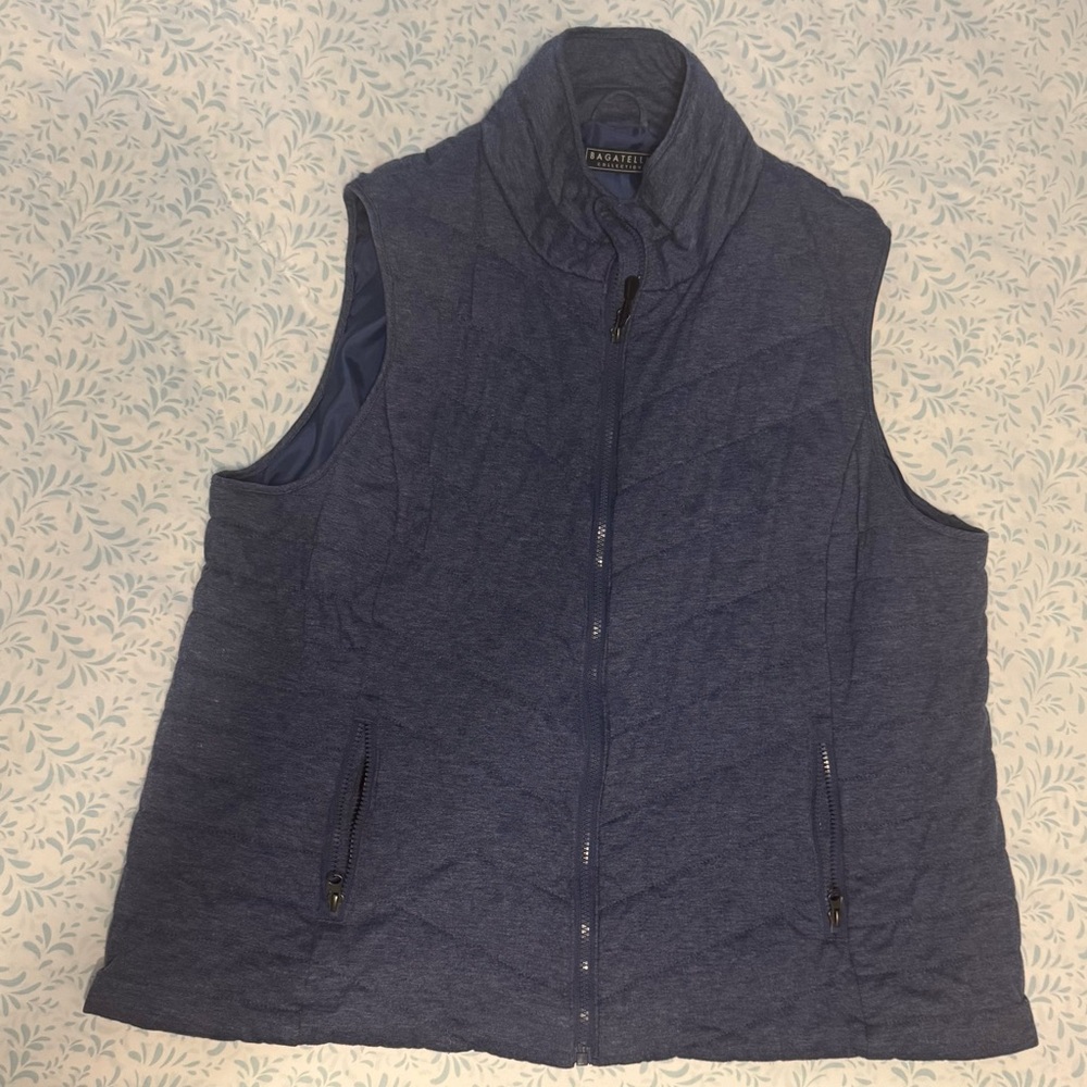 bagatelle Navy Quilted Sleeveless Vest
